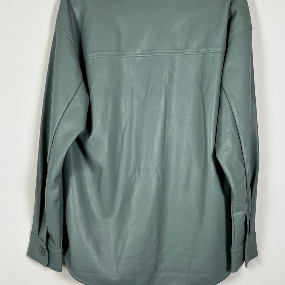 Allie Rose Shacket Jacket Vegan Leather Sage Green Large NWT - Picture 8 of 11